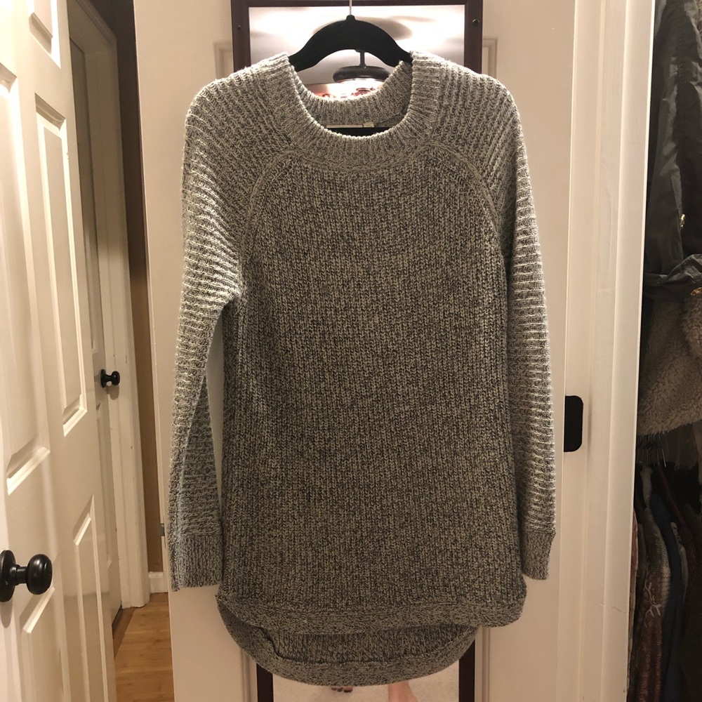 Grey and black sweater dress